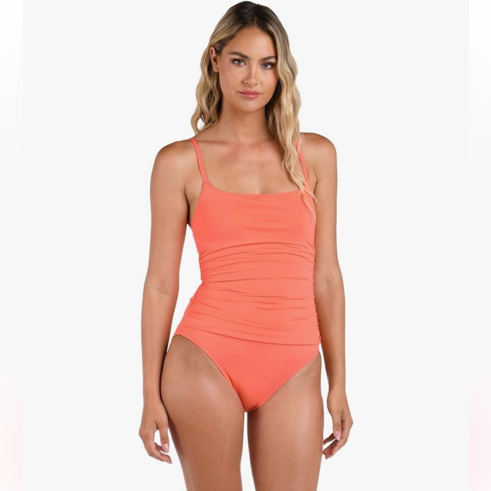 La Blanca Island Goddess Rouched Body Lingerie Mio One Piece Swimsuit Indigo 10